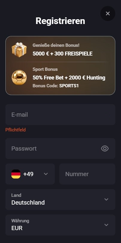 FortunePlay registrieren